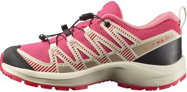 Salomon Unisex Junior’s XA Pro V8 Waterproof Trail Running Shoes for Kids - Rouge Red/Vanilla Ice/Flamingo Pink - 3