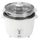 SQ Professional Blitz Electric Rice Cooker with Steamer with Automatic Cooking Non-Stick Removable Inner Pot - Glass Lid & Steam vent| Measuring Cup & Spatula| Keep-Warm Function 2.8L