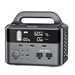 Fanttik Portable Power Station EVO 300, 299Wh Backup Lithium Battery with Large LCD Screen, 2 AC Outlets, PD 60W USB-C and QC 3.0 Output, Solar Generator (Solar Panel Not Included) for Outdoors Camping Travel Hunting Fishing Emergency