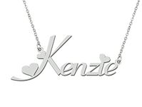 Stainless Steel Silver Kenzie Name Necklace Love Heart Charm Necklace Best Friends Mother Day Jewelry