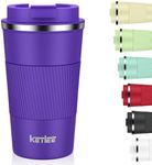 KETIEE 12oz Coffee Mug: Vacuum Insulated Coffee Cup with Leakproof Lid, Travel Coffee Mug Stainless Steel Double Walled Reusable Coffee Cup for Hot and Cold Water Coffee (Purple)