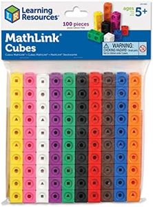 Learning Resources MathLink Cubes - Set of 100 Cubes, Ages 5+ Kindergarten STEM Activities, Math Manipulatives and Counters, Homeschool and Teacher Supplies