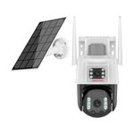 MANOMAY 4G Sim 4Mp Solar Powered CCTV Outdoor Security Camera with Solar Panel Built-in Battery | Surveillance for Agriculture | Remote Area | Construction Site | Garden (3+3MP 4G Solar Linkage)