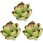 Meiwlong 3pcs Artificial Artichokes Large Green Faux Artichokes Fake Fruits Lifelike Fake Artichoke Ornament Decoration Christmas Party Home Kitchen