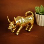 Ekhasa 100% Pure Brass Bull Show Pieces for Home Decor Living Room Decorative Items | Showpieces Gift Items for Home Decoration | Center Table TV Unit Showcase Shelf Office Desk Interior Artifacts