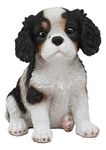 Ebros Adorable Cavalier King Charles Spaniel Dog Breed Statue 5.75" Long Pet Pal Puppy Dogs Collectible Decor Figurine with Glass Eyes Lifelike Sculpture