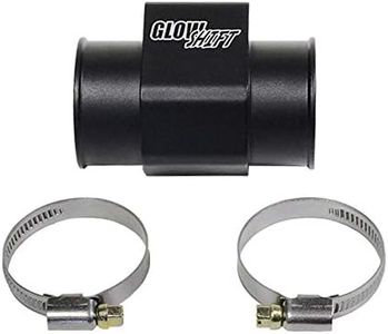 GlowShift 44mm 1-3/4" Radiator Hose Attachment Adapter for Water Coolant Temperature Gauge Sensor - includes Hose Clamps