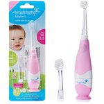 Brush Baby BabySonic Electric Toothbrush for Ages 0-3 Years - Includes 2 Sensitive Brush Heads (Pink)