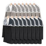 Zilink Clear Shoulder Covers for Clothes (Set of 15) Breathable Clothes Dust Cover Protectors with 2" Gusset for Suit, Coats, Jackets