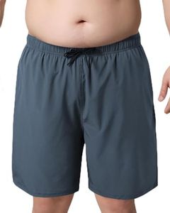 Arcweg Big and Tall Mens Swim Trunks with Mesh Lining Plus Size Swim Shorts Beach Swimsuit Men’s Swim Suits(2XL-6XL), Grey, 6X-Large Plus Tall