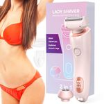 HIMCHI 2 in 1 Bikini Trimmer for Women IPX7 Waterproof Wet & Dry Use, 2 Heads Pubic Hair Shaver, Ideal for Legs, Underarm, Facial Hairs, Intimate area