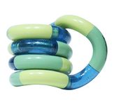 Tangle 85710 Fidget Toy Junior Classic Series, Anti-Stress Finger Toy, Promotes Fine Motor Skills, Can Be Turned and Combined, Motor Skills Toy for Children from 3 Years, Forrest - Dark Green & Light