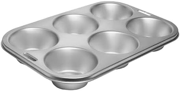 Fox Run Stainless Steel Extra Large Muffin and Cupcake Pan, 6 Cup