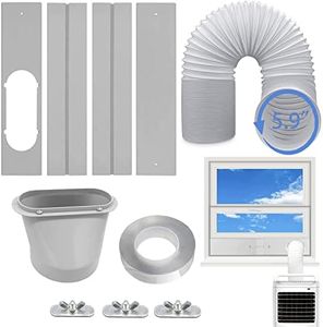 Coolaihan Portable Air Conditioner Window Vent Kit with 5.9” Exhaust Hose Universal Window Seal for AC Unit, AC Window Kit with Coupler for Sliding Horizontal or Vertical Windows