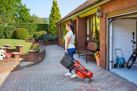 Flymo EasiStore 340R Electric Rotary Lawn Mower – 34cm, 35L Grass Box, Rear Roller