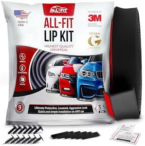 All-Fit Automotive 3.5 Inch Universal Bumper Lip Splitter Kit - Chin Spoiler Protector for Front or Rear - Lips Protect and Cover Lower Bumper for a Dropped Look - Universal Fit