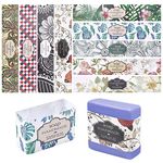 PH PandaHall 90pcs Soap Wrapper 9 Style Flower Wrap Paper Tape Vertical Soap Paper Tag Soap Sleeves Covers for Homemade Soap Bar Packaging Supplies