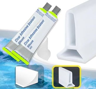 Barrera de Agua Ducha [1-2 Metros] + Sellador Impermeable - Perfil Silicona Anti Inundaciones Flexible y Autoadhesivo - Junta Mampara Ducha - Goma Borde Plato de Ducha - Vierteaguas Mampara - 2 Metro