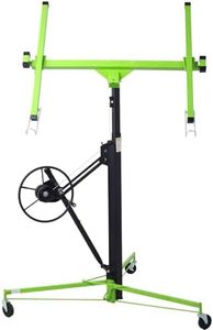 Drywall Panel Hoist Jack Lifter, 11 ft Lift Height, Steel Construction, Green and Black