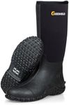 GIEESHIELD Men’s Waterproof Rubber Boots, Insulated 6mm Neoprene Work Boots with Steel Shank, Slip-Resistant Durable Outdoor Boots for Farming, Gardening, Hunting, Fishing & Mud