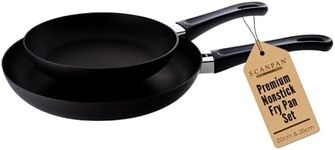 Scanpan Classic 2 Piece Fry Pan Set, Black, 8 and 10.25 Inch