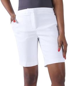 KELLY KLARK Golf Shorts for Women Casual Stretch Soft Dress Shorts with Pockets for Running Basketball Walking White Size 16