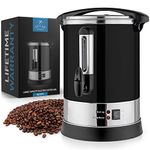 Zulay Commercial Coffee Maker - 50 Cup Coffee Urn With Double-Wall Stainless Steel & Twist-Lock Lid - Quick Brewing Coffee Maker With Keep-Warm Mode For Events & Catering - Black