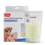 Luv Lap LuvLap Baby Breast Milk Storage Bags (Pack of 25), BPA Free Disposable Milk Freezer Bags for Breast Feeding, Transparent