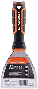 VANQUISH 4 Inch Stainless Steel Putty Knife Scraper with Soft Grip Handle and Metal Hammer End (3564)