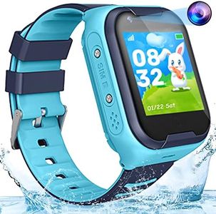 Kids 4G GPS Smart Watch Waterproof Phone Smartwatch Global Real-time Tracking Video Call Camera SOS Alarm Geo-Fence Touch Screen Pedometer Anti-Lost 3-15 Boys Girls GPS Tracker Watch Christmas Gift