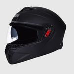 Studds Trooper ISI and DOT Certified Matt Finish Flip-up Full Face Helmet for Men and Women Matt Black L, Motorcycling