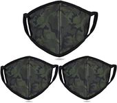 3 Pack Cloth Face Mask - Inner White Cotton - Unisex Washable Reusable Fabric Dust Masks Camouflage Design for Men Women Teenager Adult