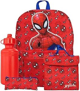 Marvel Backpack Set | Kids Backpack, Lunchbag, Water Bottle and Pencil Case Set | Spider Man Backpack | Official Merchandise Red