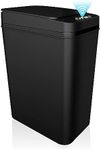 JINDUN 12L Bathroom Smart Touchless Trash Can, Automatic Motion Sensor Rubbish Can with Lid Electric Waterproof Narrow Small Garbage Bin for Kitchen, Office, Living Room, Toilet, Bedroom, RV (Black)