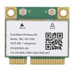 PCIe Network Card, 2.4G/5G Dual Frequency Band, MCAC7265 Chip Bluetooth 4.2 Wireless Wifi Network Adapter for Mini PCIE Half Height Card Slots 1200Mbps