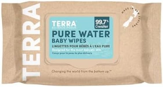 Terra Bamboo Baby Wipes: Pure Water Wipes, 99.7% Pure New Zealand Water, 100% Biodegradable Bamboo Fiber, 0% Plastic, Unscented Baby Wipes for Sensitive Skin, 1 Pack of 70 Wipes