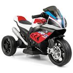 Costzon Kids Motorcycle, Licensed BMW 12V Battery Powered Ride on Motorcycle with Headlight, Horn, Music, MP3, USB Port, 3 Wheels Electric Motorcycle for Kids, Gift for Boys & Girls (Red)