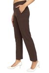 Mlada All Day Cotton Track Pants for Women with 3 Zip Pockets | Regular Fit Mid Rise Track Pants with Stretchable Elastic Waist and Interlock Seams to Prevent Chafing - Mocha, L
