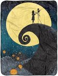 Northwest Nightmare Before Christmas Silk Touch Sherpa Throw Blanket, 60" x 80", Starry Night