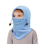 HIKENTURE Kids Balaclava Ski Mask, Children Winter Face Mask, Fleece Windproof Snow Mask for Boys, Girls (Blue)
