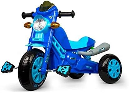 JoyRide Mini Bullet Scooter for Kids Plug & Play with Head Light Cushion Seat High Java Tricycle Smart Design Ride On Tricycle (Blue)