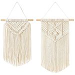 Daruh craft 2 Pcs Macrame Wall Hanging Boho Wall Decor Home Chic Decoration for Bedroom Living Room Nursery Apartment, Girls Mother Gift, Small Size