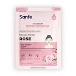 Sanfe Instant Hydration Cucumber Facial Mask | For toned & nourished skin | 100% fruit extracts, Korean Mask | 1pc, 25gm (Rose)