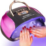 UV LED Nail Light, 256W High Power Nail Gel Light, 4 Timer Settings and Professional Manicure Nail Lamp with Automatic Sensor(Comes with 9 Free Gifts)