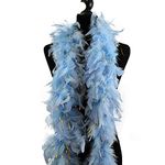 Fukang Feather Turkey Chandelle Feather Boa - 72 inch 60 Gram, Light Blue, Large