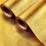 Ireer 2 Rolls Embossed Floral Gold Wrapping Paper Gold Foil Sheets Colored Gold Aluminum Foil Paper for Crafts Scrapbook Florist Cake Board Cake Drums Gift Wrapping 46 ft