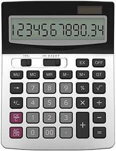 Helect H1006 Calculatrice de Bureau à 12 Chiffres, Fonction Standard d'affaires Calculateur de Bureau, Argent