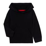 LittleSpring Size 10-12 Hoodies for Boys Black Hoodie Big Girls Plain Sweatshirts Long Sleeve Kids Jersey Pullover 100% Cotton