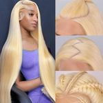 Blonde Human Hair Wig Straight Blonde Wig Human Hair 13x4 Lace Front Wigs Human Hair 180% Density 613 HD Lace Frontal Wig Glueless Wigs Human Hair Pre Plucked With Baby Hair 18Inch