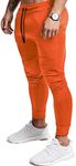 EVERWORTH Men's Joggers Sweatpants Men's Slim Jogger Pants Tapered Gym Running Workout Pant with Deep Pockets, Orange, Large